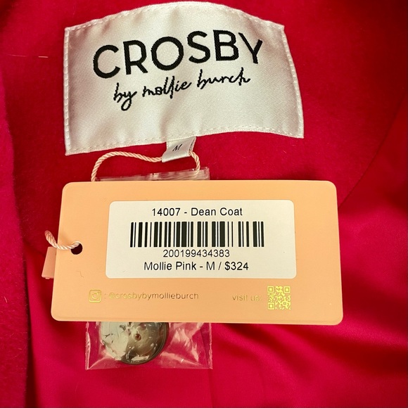 Crosby by Mollie Burch Dean Coat in Mollie Pink Medium New with Tags - Picture 4 of 10